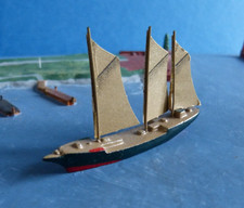 Wiking Metall Modell 182 - 1 : 1250 3 Mast Gaffelschoner ohne Bugspriet 6 cm