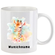 Tasse mit Giraffe aquarell
