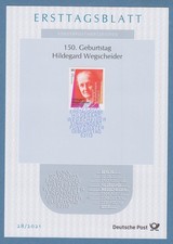 Bundesrepublik Ersttagsblatt ETB 28 / 2021 Hildegard Wegscheider
