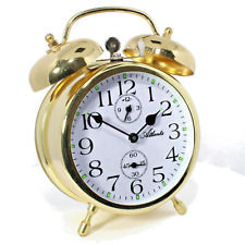 Retro Glockenwecker Gold Laut Nostalgie Handaufzug Mechanisch - Atlanta 1058/9