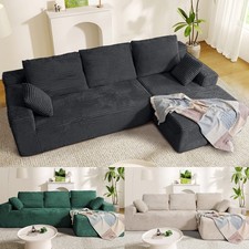 Ecksofa Couch L-Form Convertible Sektionssofa Couch mit Chaise Schlaffunktion