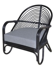 Rattansessel inkl Sitzkissen schwarz Geflechtsessel Rattanstuhl Korbstuhl Sessel