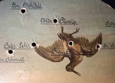 Kaiserzeit 1912 militärische Schießscheibe Offiziere Heer mit 16 Handsignaturen