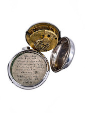 Englische Spindel Taschenuhr Burton 56mm Silber