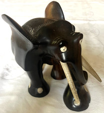 Elefant braun schwarz Statue Dekofigur Skulptur Tierfigur Afrika (Eben?)holz