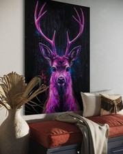 HIRSCH LEINWAND BILD POP ART