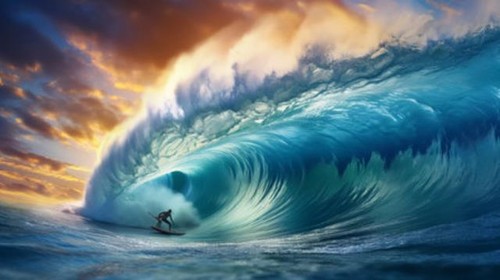 Wandbild surfer auf - wandbild:,
