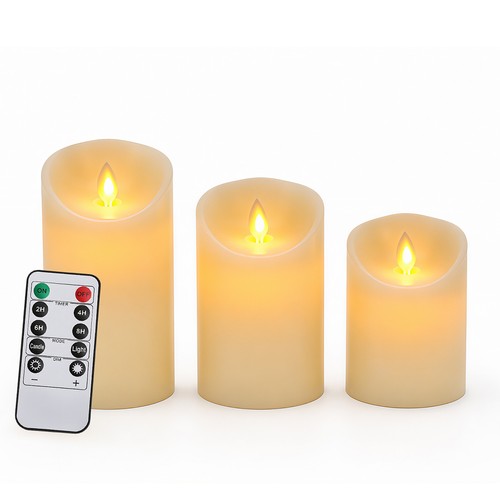 3er led kerzen echtwachs - 3er,