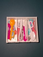 ?BARBIE MATTEL zubehör essen küche besteckkasten + besteck wohnen?