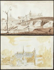 Notre-Dame d'Amiens Joigny Yonne Bourgogne drawing dessin Zeichnung 1800