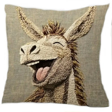 Kissen + Füllung 45x45cm Esel