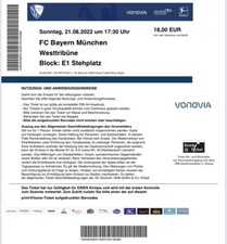 Sammlerticket VFL Bochum  - FC Bayern München 21.08.2022 Print@Home