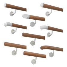 Buche Handlauf Geländer lackiert weiß Halter Endstück Griff Stange Läufer weiss