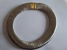 Vintage Breil Edelstahl Collier Milano anschmiegsam Verschluss vergoldet Chocker