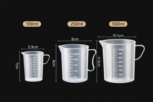 Kunststoff messbecher set - set, 3