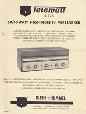 KLEIN + HUMMEL TELEWATT ULTRA - ORIGINALPROSPEKT