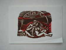 Exlibris, Holzschnitt von U. Bewersdorff für Emily Mussard, "Carpe diem"