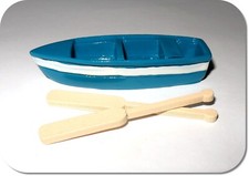 Miniatur Boot, Ruderboot mit Paddel, Neu