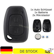 2Tasten Ersatz Schlüssel Gehäuse für Renault Kangoo Clio + 2x Taster + Batterie