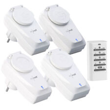 revolt 4er-Set Außen-Funksteckdosen, Fernbedienung, IP44, bis 5 A, 1.150 Watt