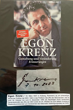 Autogramm auf Folie Egon Krenz SED, DDR, PDS + Foto 13x18 cm Albumblatt DIN A4