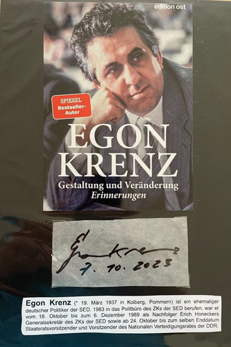 Autogramm auf folie egon krenz - autogramm,