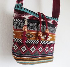 Hippie Schultertasche Festival Ethno Boho gewebt Navajo  Azteken Mexiko Aztec