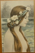 AK Bad Frau im Teich 1900