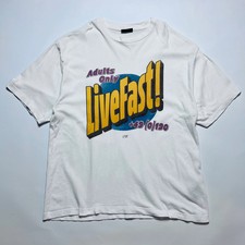 LFDY Live Fast Die Young "Adults Only" T-Shirt Retro Herren creme weiß XL / XXL