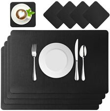 4 Stk Platzsets Leder Tischset PU Kunstleder Platzdecken Abwaschbar Satz