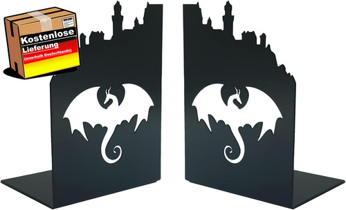 Buchstützen metall drachen - metall,