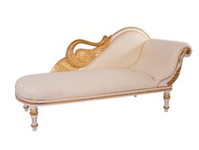 Recamiere Schwanendekor weiß