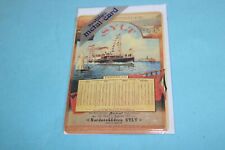 Blechpostkarte Nordseebäder Sylt Fahrplan, Nostalgic Metal-Card, Dampfer