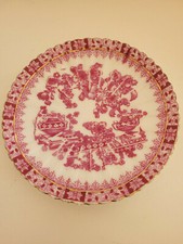  China Rot Echt Tuppack Tiefenfurt Schlesien Unterteller mit Goldrand ca.15 cm 