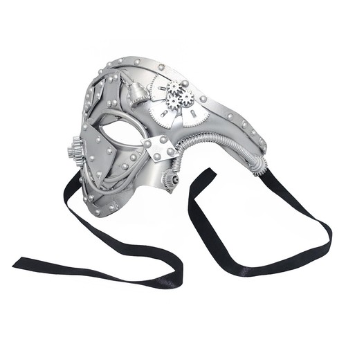 Silberne steampunk maske - silberne, /