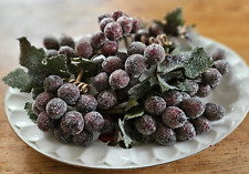 8 x WEINTRAUBEN RISPEN  Dekor Kunstobst Früchte mit Glitzer Wohn Tischdeko 