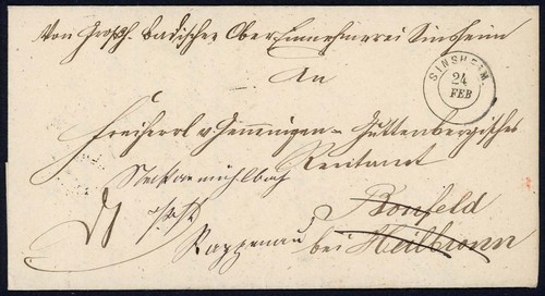 Baden 1866 brief - baden, mit