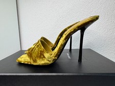 Saint Laurent High Heels Mules Sandalen Baliqua 105 Oliv Grün Gelb Gr. 36 OVP