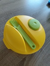 Tupperware To Go Salat & Go 1,5l Orange/grün - mit Besteck und Dressingbehälter