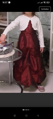 Festkleid volantkleid bordeaux - festkleid,