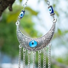 Blauer Evil Eye Halbmond Mond