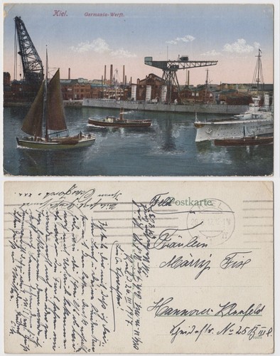 Kiel germania werft 1917 - ak,