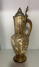 antike große Bierkanne mit Zinndeckel ca. 1890