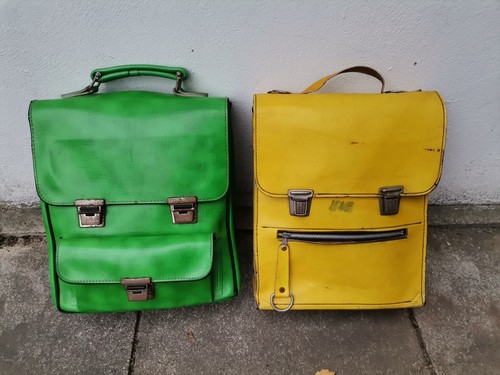 Leder schulranzen 50er jahre - leder,