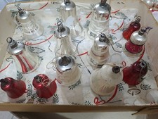 13 ANTIKE CHRISTBAUMAUFHÄNGER GLOCKEN LAUSCHA