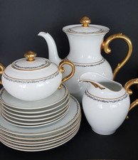 Rosenthal Antik Art Déco Kaffeeservice 6 Personen weiß gold Selb Bavaria 1919-35