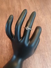 Zierlicher Sterlingsilber & Gibeon Meteorit Ring - (Größe 6)