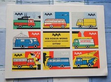 Streichholz-Etiketten Robur Werke Zittau Lastkraftwagen Zündwarenwerk Riesa 1965