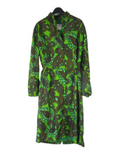 EXQUISIT Vintage Kleid Reine Seide Paisleymuster grün ca. Gr 40 ♦  60er Jahre