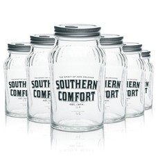6x Southern Comfort Glas Mason Jar 0,33l MIT Deckel Longdrink Cocktail Gläser